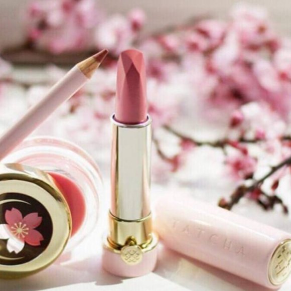 TATCHA Twilight CHERRY BLOSSOM 23K Lipstick 0.1 oz New in Box Rare, Firm. - Picture 4 of 6